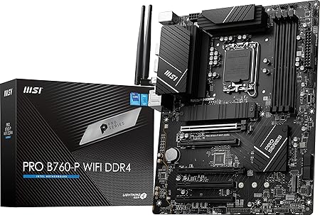 MSI PRO B760-P WiFi DDR4 ATX Motherboard- Powerful Performance, Reliable Connectivity, Sleek Design, Supports Intel Core 12th & 13th Gen Processors, DDR4, PCIe 5.0, USB 3.2 Gen2