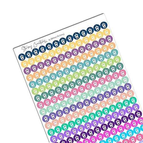 Small Coffee Cup Icon Decorative Planning Stickers for Erin Condren Life and Petite Planner Colorful Colorway