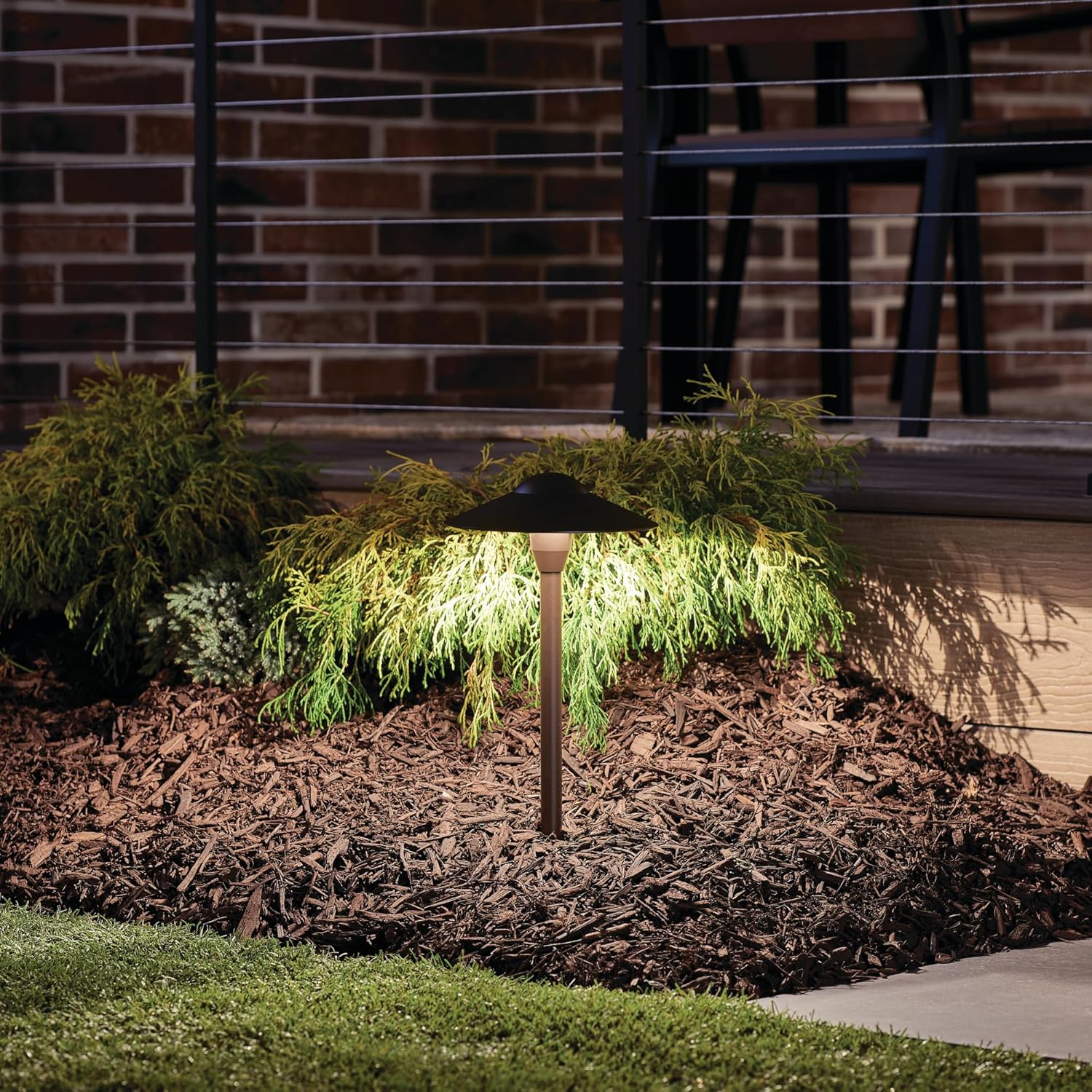 Kichler 15410AZT Path & Spread 1-Light 12V, Textured Architectural Bronze