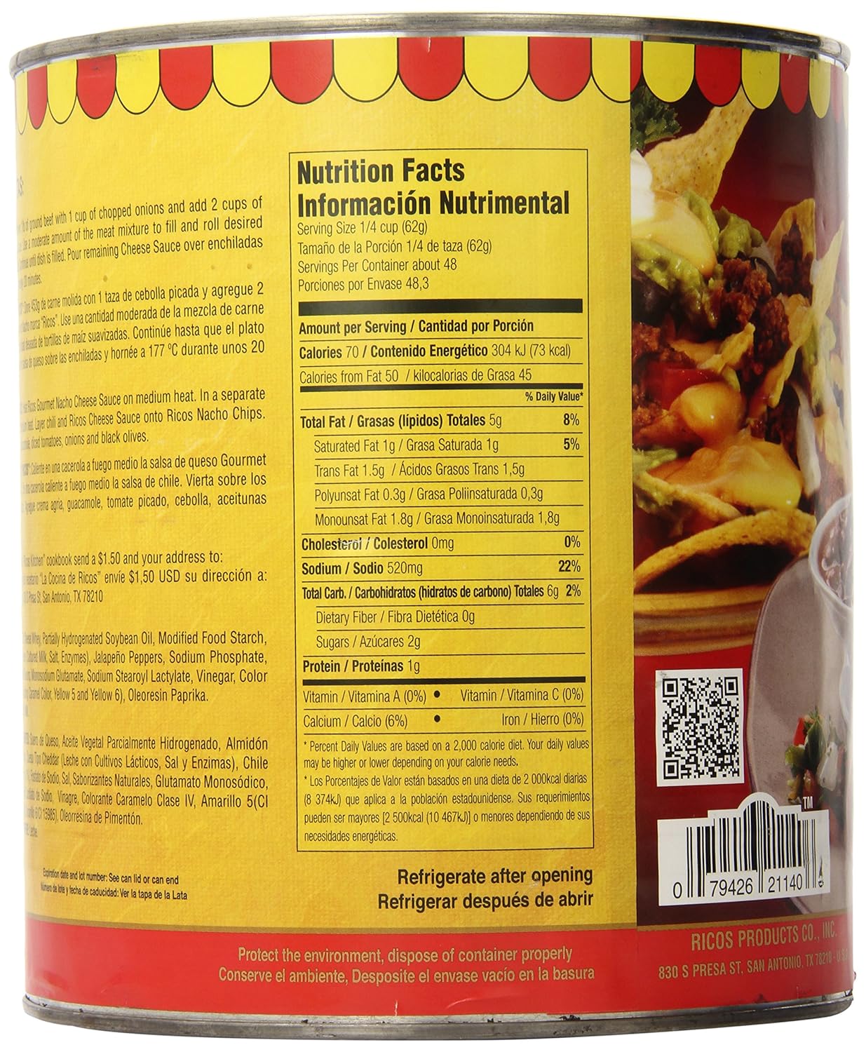 Rico's Gourmet Nacho Cheese Sauce, 6 Pound 10 Ounce
