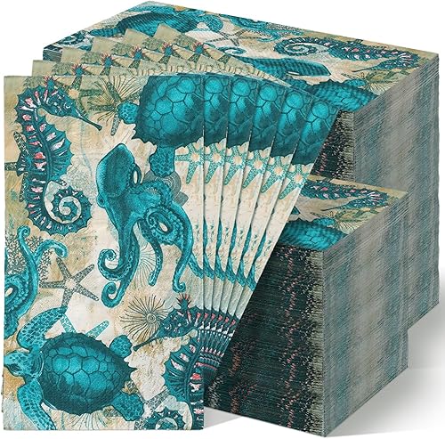 Miniatura 13 de Sinmoe 200 servilletas desechables para invitados, toallas de mano de playa de verano para baño, servilletas de papel desechables de 2 capas