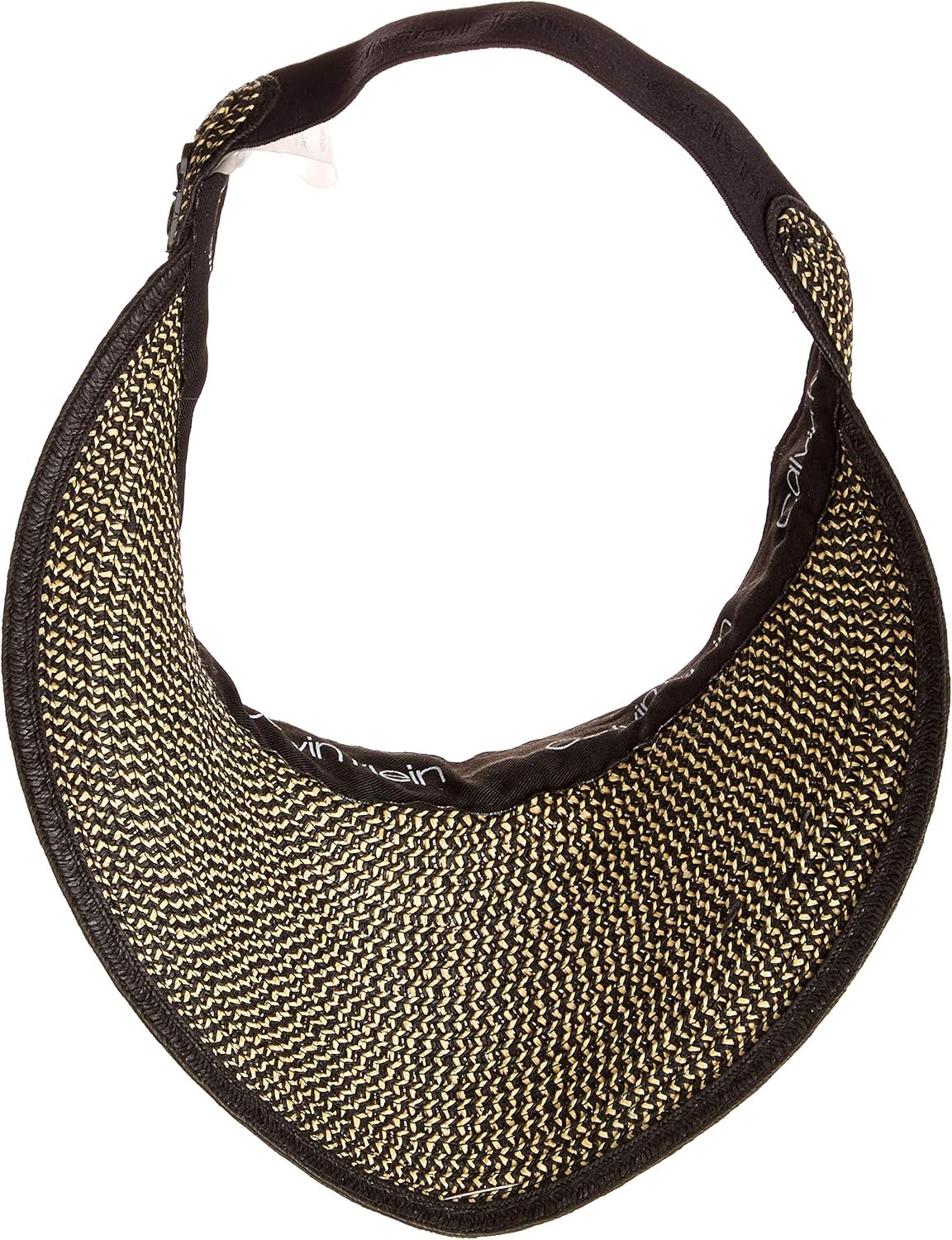 Calvin Klein Women's Paper Straw Sun Neutral Or Black Hat Visor