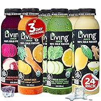 Vista 31 de O2 Living Juice - Bebida prensada en frío, paquete variado de sabores – Bebidas de jugo orgánico – Sin azúcares añadidos o agua, dulzura natural