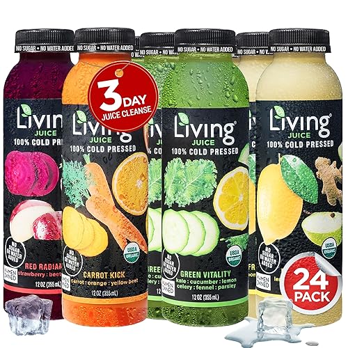 Miniatura 31 de O2 Living Juice - Bebida prensada en frío, paquete variado de sabores – Bebidas de jugo orgánico – Sin azúcares añadidos o agua, dulzura natural