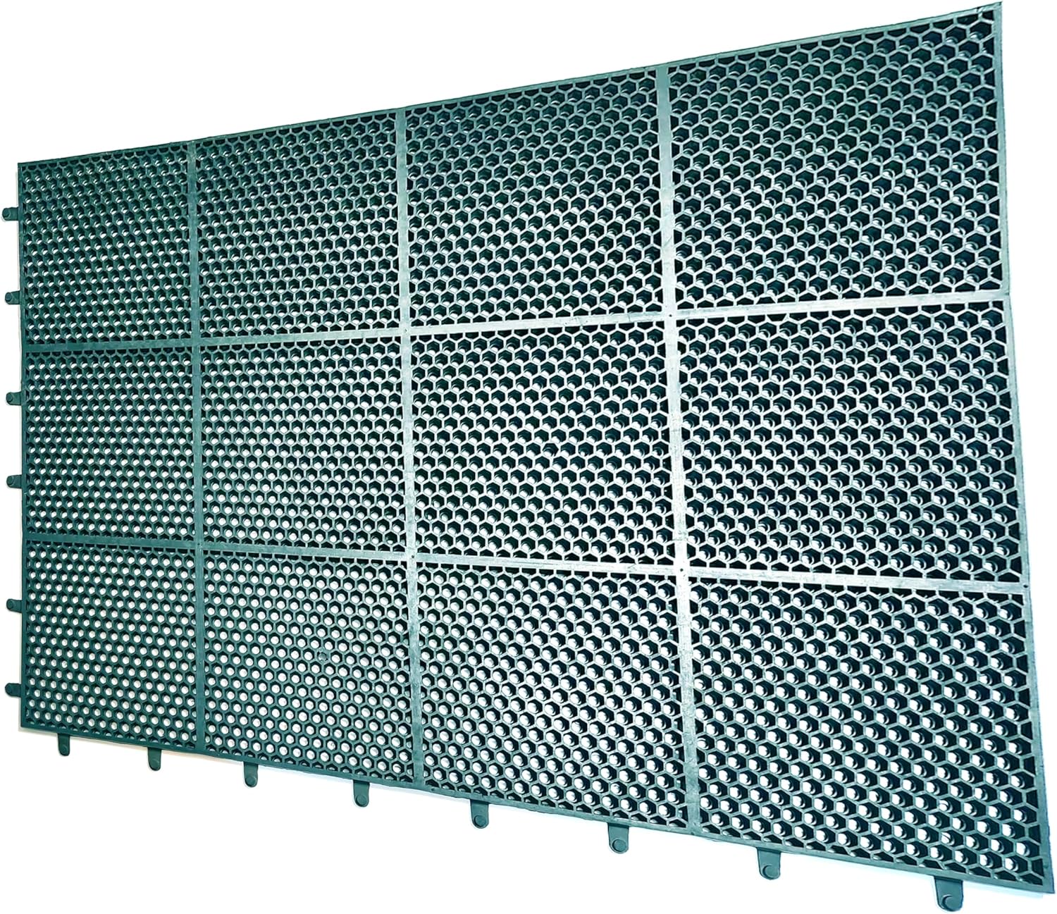 Rhino Mats, Deluxe HEX-O-LITE Anti-Fatigue Drain Thru, 36" x 48" x 1/2", Grease-Proof Green, Restaurant Kitchen Drainage Non-Slip Floor Mat