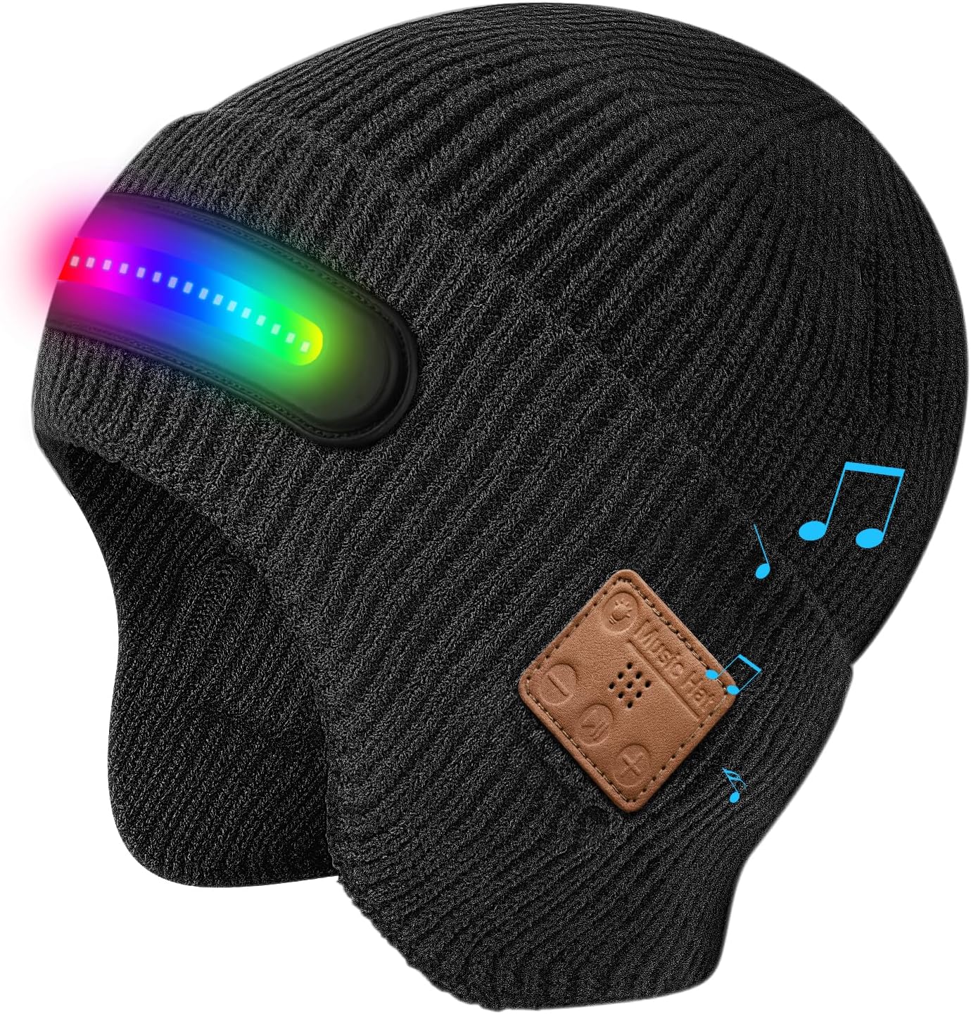 Bluetooth Beanie with Light, HD Stereo Sound and Built-in Super Bright LED, Cool Gadgets Unique Tech Gifts for Men
