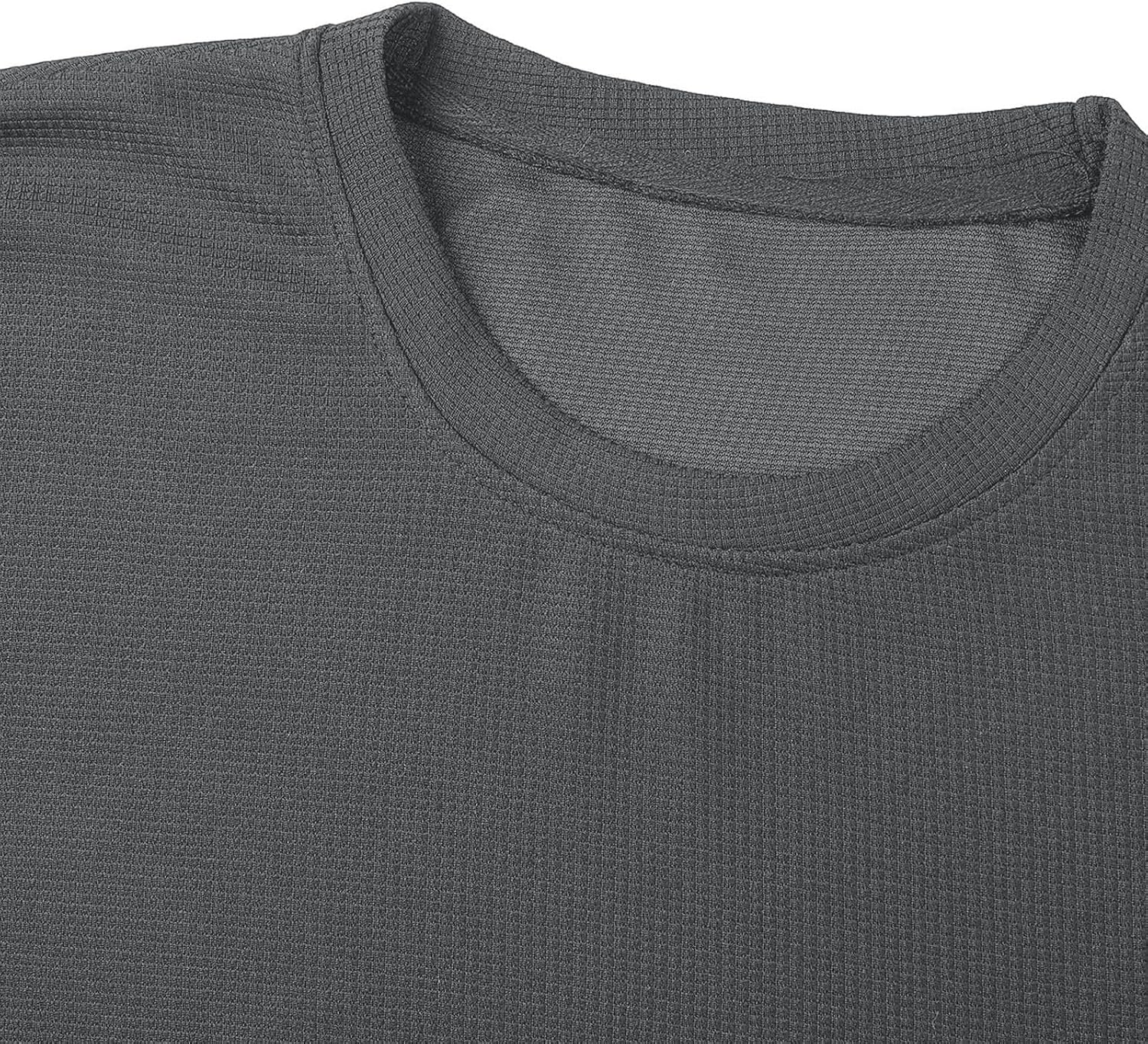 Men's Cap Sleeve Waffle Shirts Crew Neck Raglan Baseball T-Shirts Color Block Pullover Undershirts Casual Slim Top