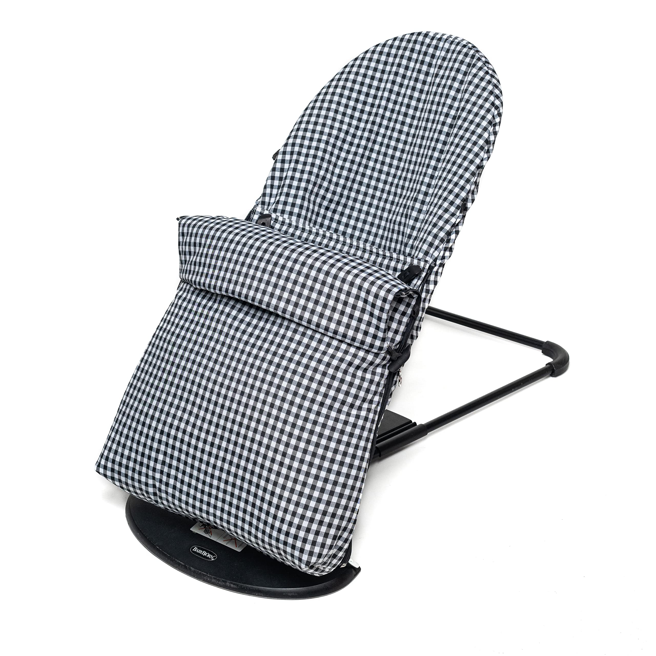 Funda y Saco para Hamaca BabyBjörn Balance Soft (Sustituye tapicería Original) (Vichy Negro)