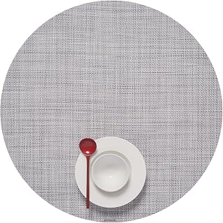 Chilewich Mini Basketweave Placemats, Round Woven Placemats Set of 4