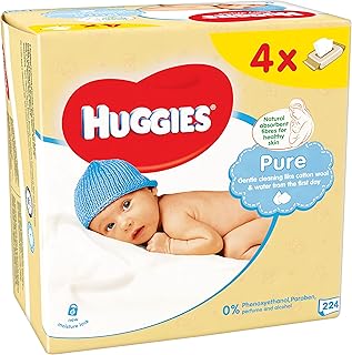 HUGGIES Pure Baby Wipe,224 Count