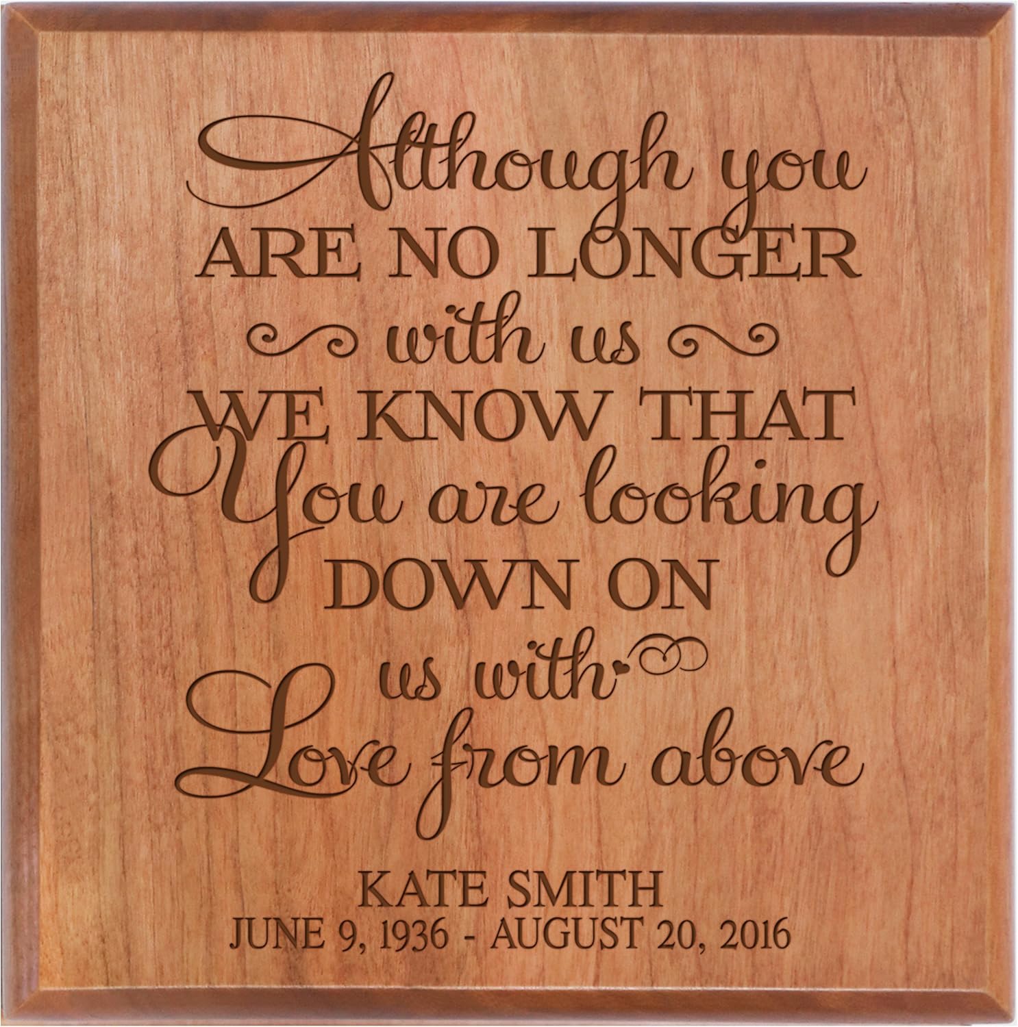 Personalized Cremation Urn - SMALL Funeral sharing Keepsake box for humans - Memorial Gift for home Although you are no longer with us Holds SMALL portion of ashes (Cherry Personalized Urn)