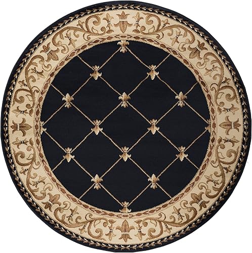Miniatura 3 de Alfombra ovalada de interior de 5 x 7 para sala de estar, comedor, dormitorio, entrada, alfombras para salas, tradicional, oriental, negro, ovalada