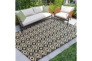ROMROL Outdoor Rug: Straws Woven 5x8 Reversible Mats for Patio, Picnic, Beach