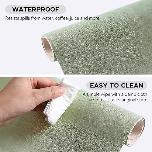 Miniatura 10 de Reniteco Alfombrilla de escritorio grande para juegos, impermeable, de piel sintética, para teclado y mouse, base de gamuza antideslizante,