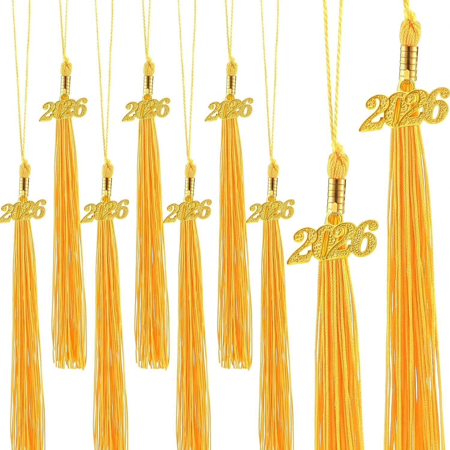 Hicarer 18 Pieces 2026 Year Academic Graduation Tassel Charm Set Gold Tassel Charm Soft Hats Handmade Cap Accessories for Graduate Cap Ceremony Decoration Souvenir