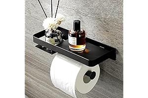YIGII Toilet Paper Holder with Convenient Storage Shelf