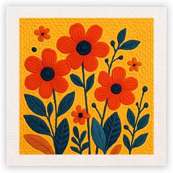 Raysqyk DIY Punch Needle Kit for Beginners - Adorable Flower Design | Embroidery Set with Pre-Printed Fabric, Hoop & Tools | Stress-Relief Craft for Home Decor Flower
