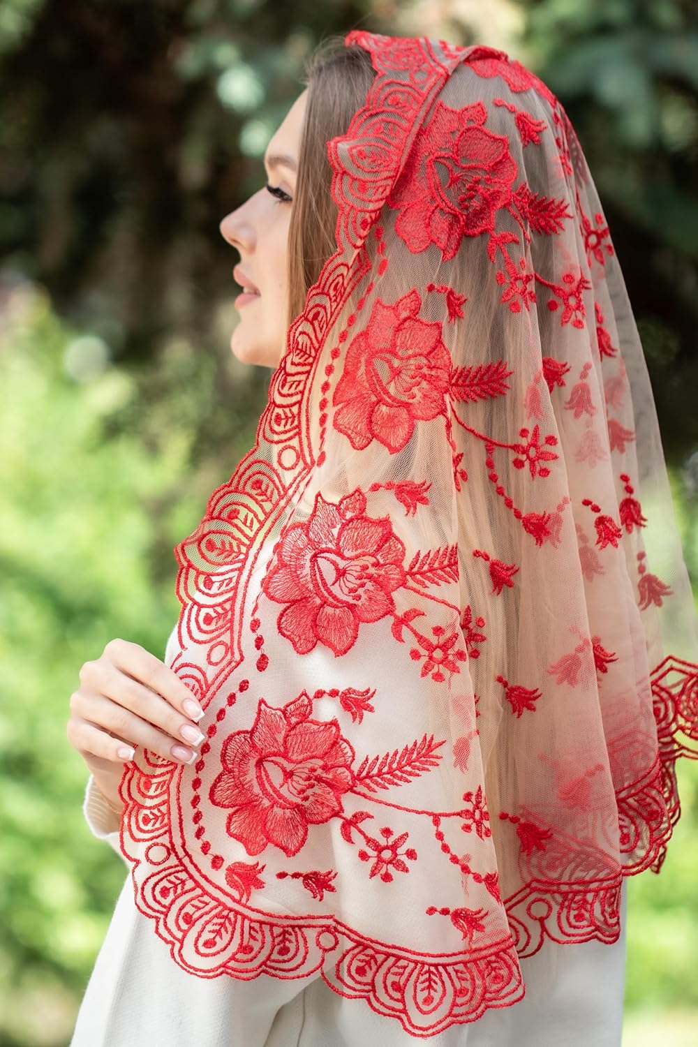 Catholic Mantilla Mass Chapel Lace Spanish Long Head Covering