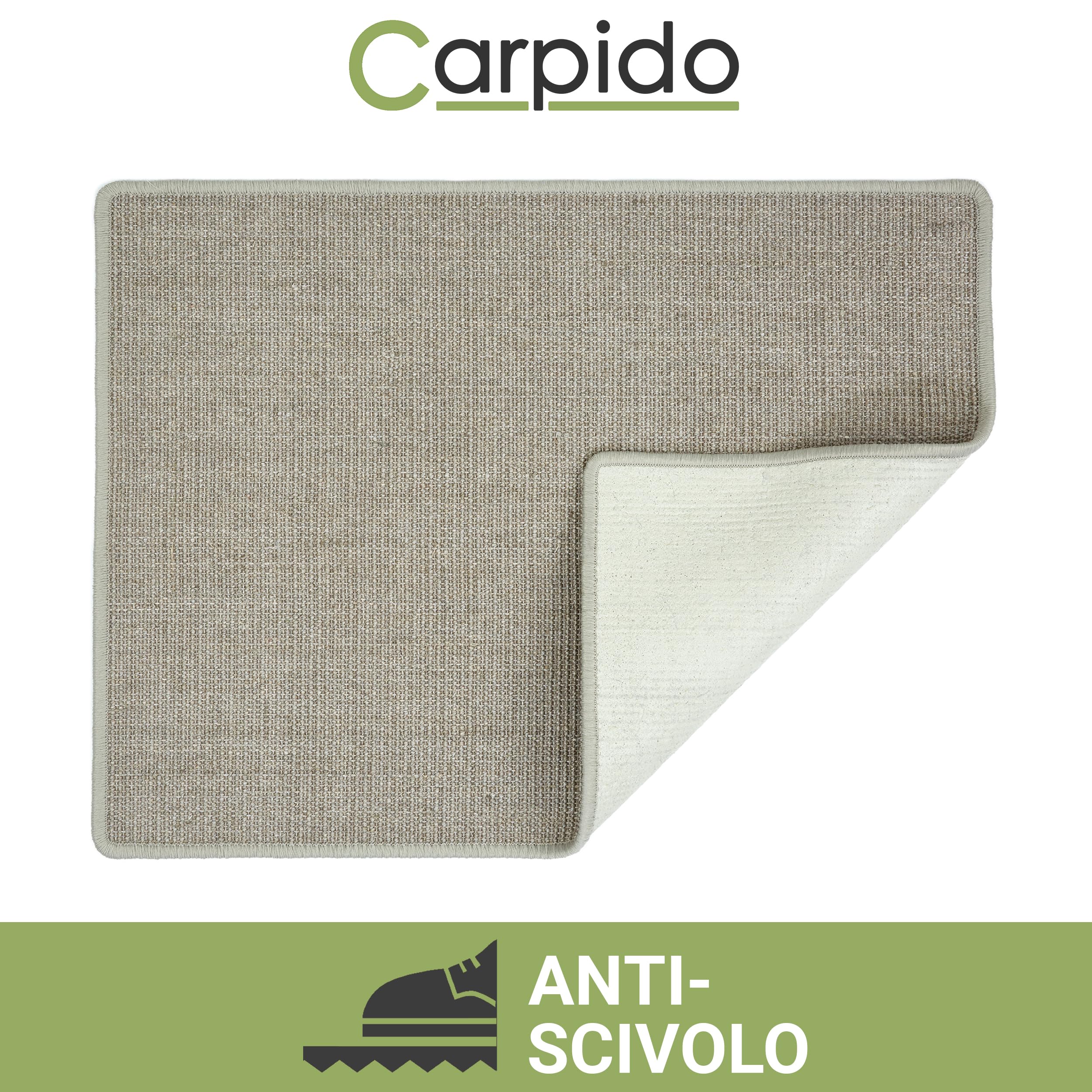 Tappetino naturale per gatti Grigio Set da 2 pezzi 60 x 80cm - Tappetino in sisal per gatti - Tappeto robusto da graffiare per il pavimento - Durevole