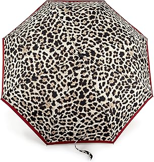Fulton Paraguas Minilite, estampado de leopardo brillante, marco fuerte y ligero resistente al viento, multicolor, Talla ú...