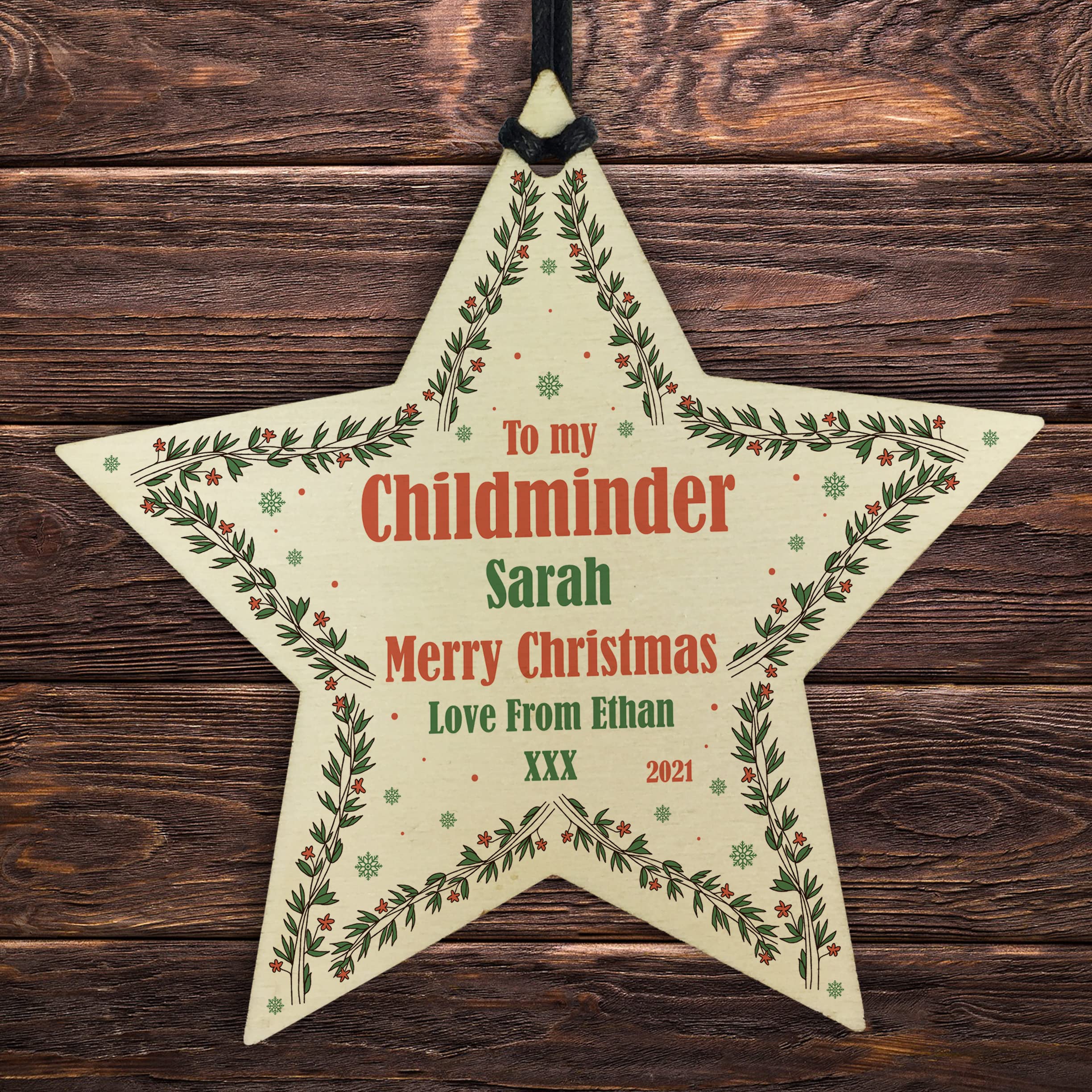 PERSONALISED Childminder Gift For Christmas Hanging Bauble Thank You Gift Keepsake