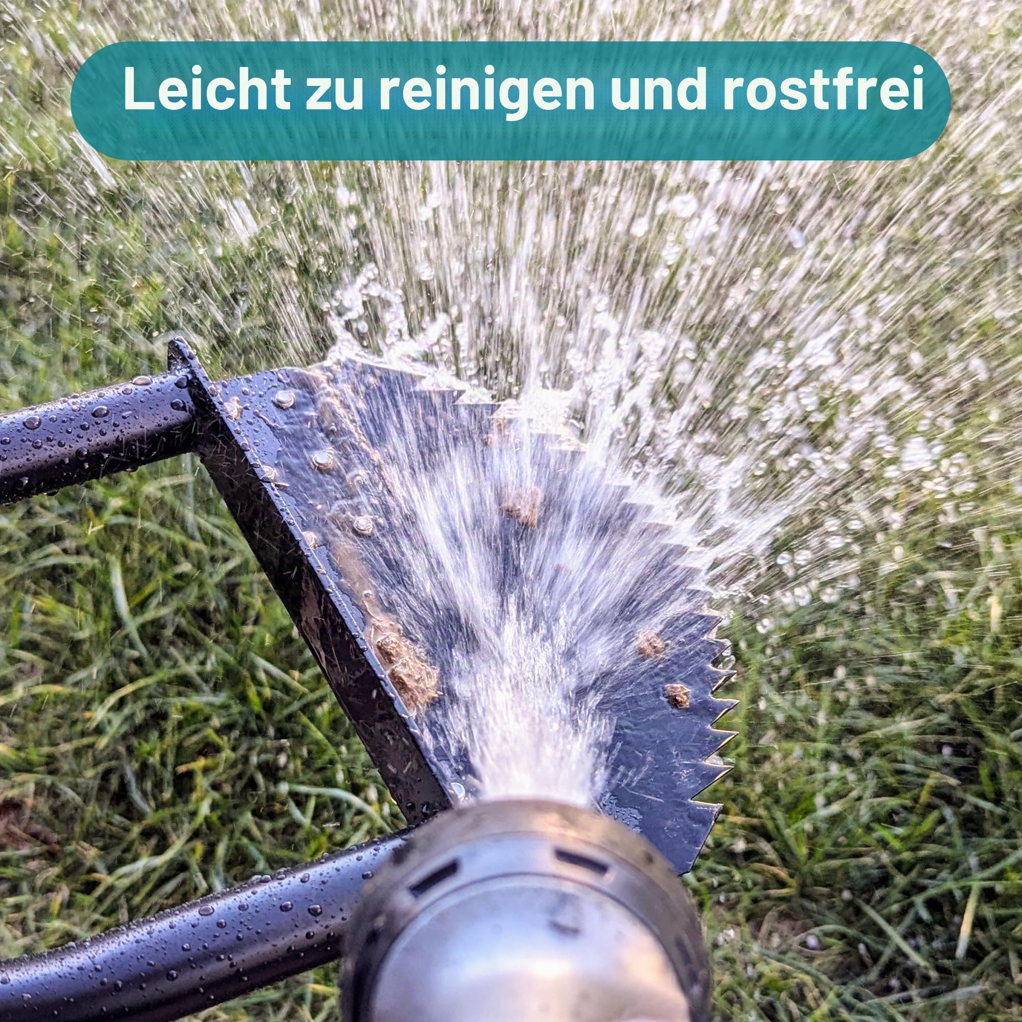 Rasenkantenstecher 104cm Langer Kantenschneider mit Federstahl-Sägezahnklinge Breite Fußplattform Korrosionsgeschützter Halbmond-Rasenkantenschneider für Garten Rasenpflege Beet