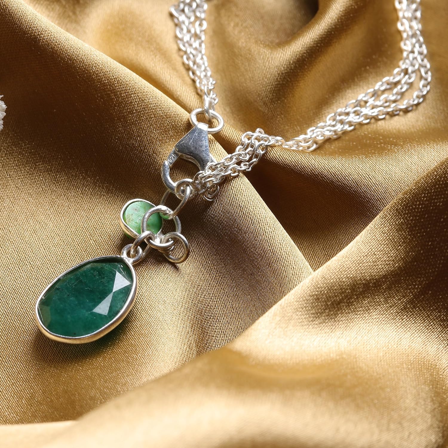 NOVICA Multi-Gem Reconstituted Turquoise .925 Sterling Silver Charm Bracelet 'Green Illusion'
