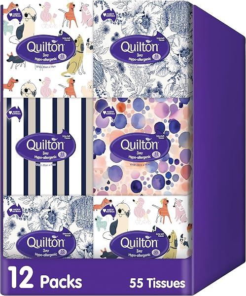 Quilton 3-Ply Extra Soft Facial Tissues 12 Packs