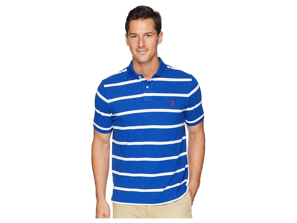 

Polo Ralph Lauren Yarn-Dyed Mesh Short Sleeve Knit (Cruise Royal/White) Men's Clothing