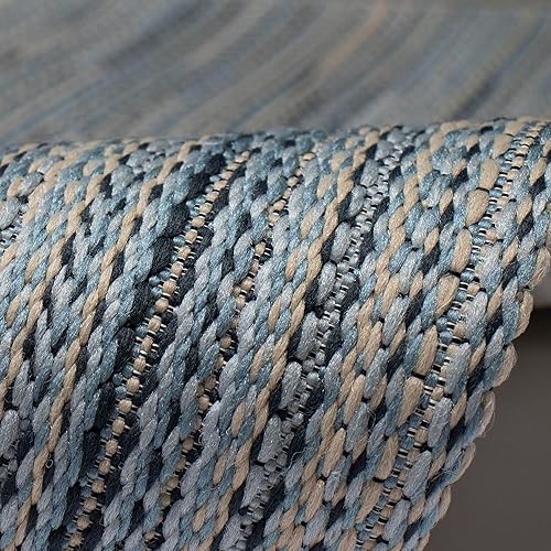 Miniatura 5 de Liora Manne Miranda - Alfombra de área de mezcla sintética para interiores y exteriores, de bajo perfil, diseño de rayas de transición, casual,