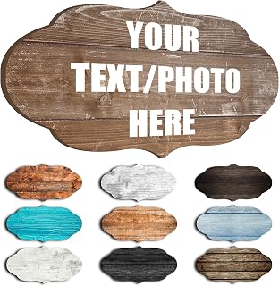 Custom Personalized Wood Text Signs - 3 Sizes, 30 Fonts, 9 Wood Colors, Farmhouse Rustic Wall Decor for Home & Kitchen