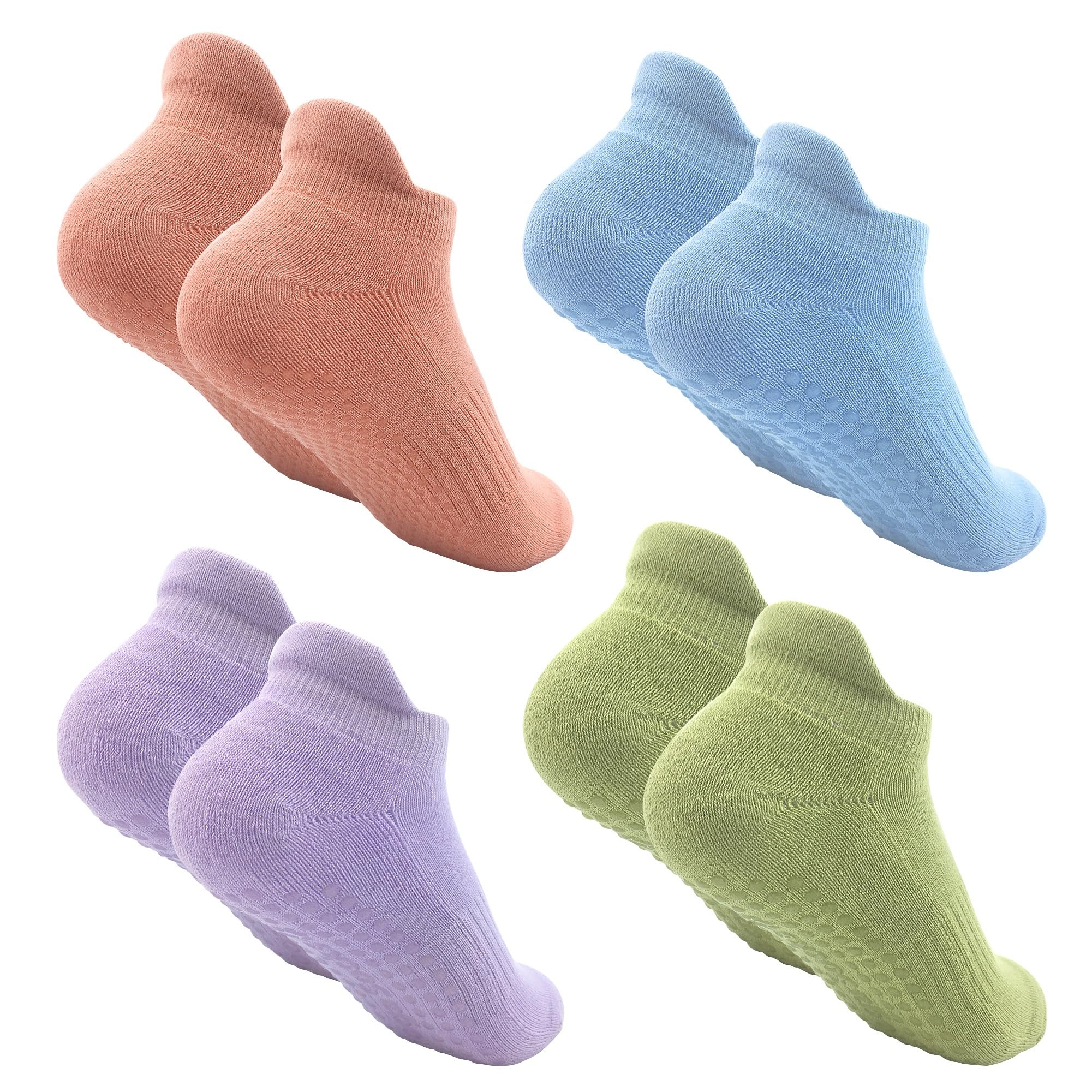 LIKICOOL Women Non Slip Grip Ankle Socks with Anti-Skid Soles Cushioned for Yoga, Pilates, Cardio, Barre, Ballet, Hospital, Home, Walking, Size 5-9