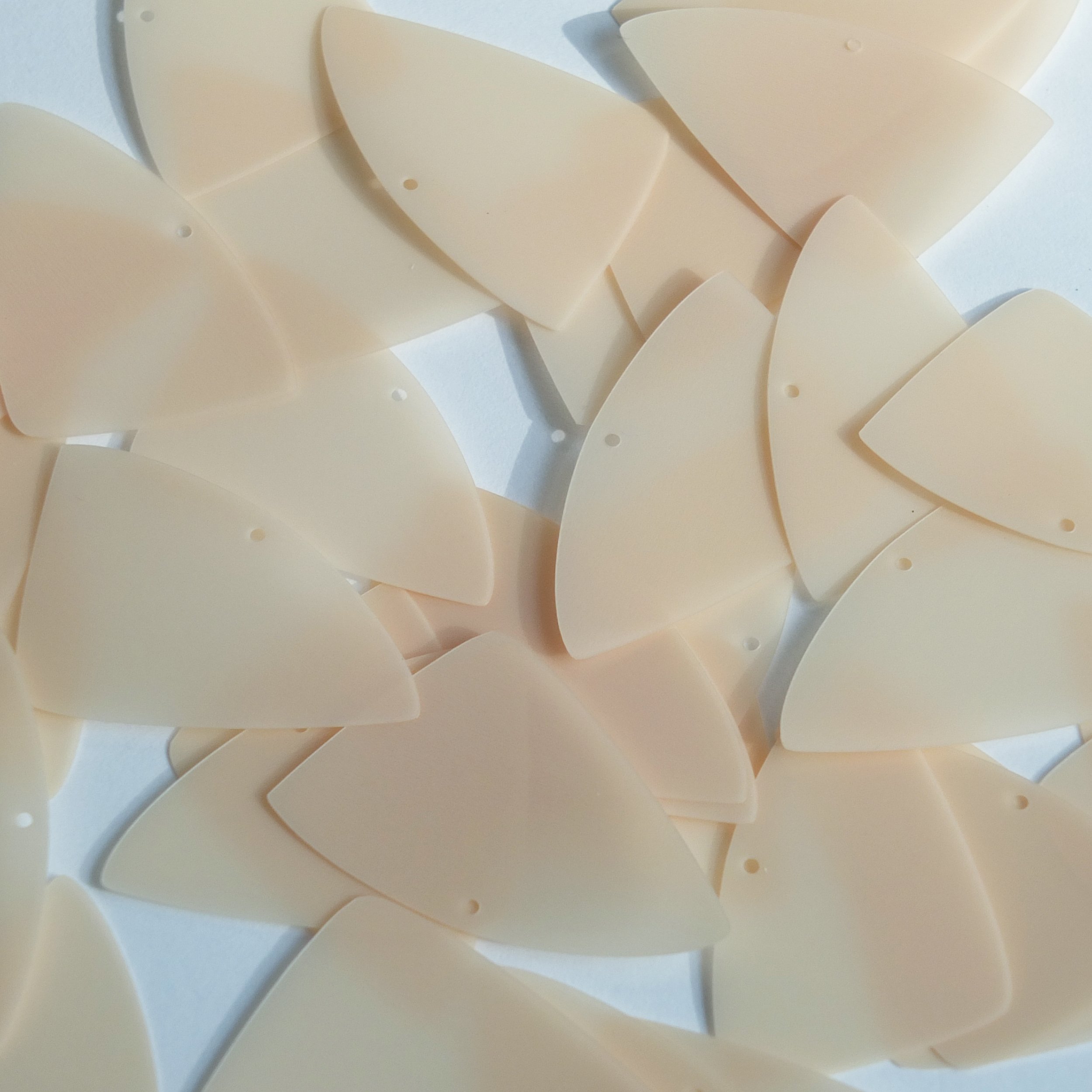 Fishscale Fin Sequin 1.5" Beige Nude Cream Transparent Glossy and Matte Duo Two Sided Loose Couture Paillettes-image-6