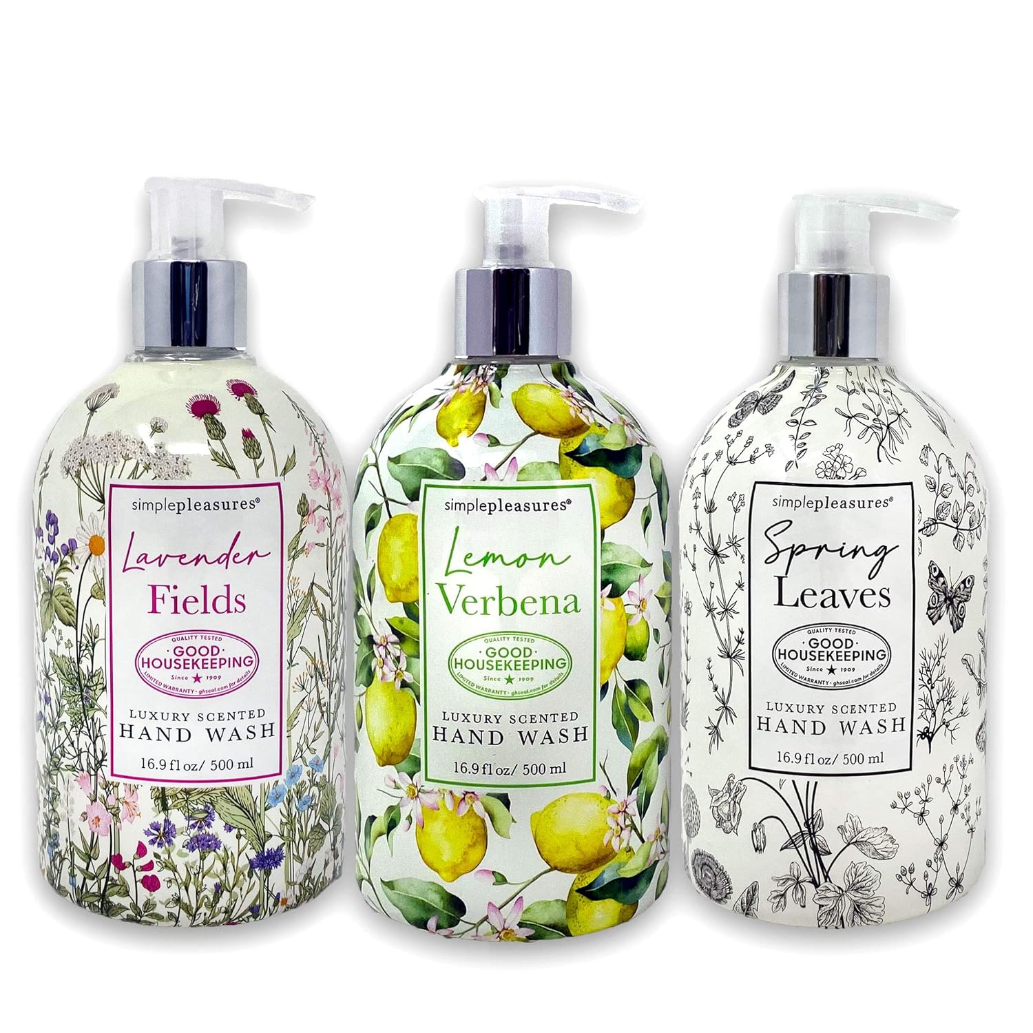 Simple Pleasures 500ML Hand Soaps for Kitchen and Bathroom Countertop, Back by The Good Housekeeping Seal (Set of 3) : Beauty & Personal Care