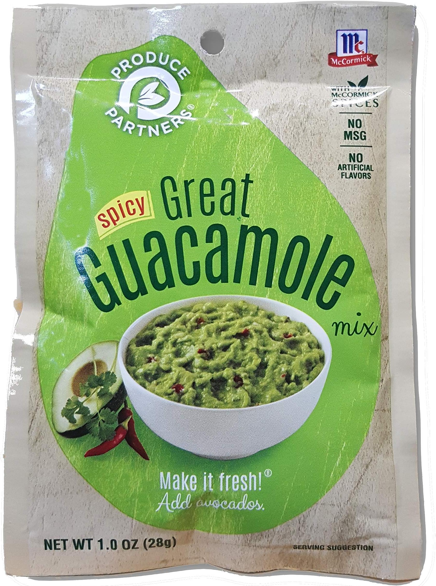 Produce Partners Great Guacamole Mix Spicy, 1-Ounce (Pack of 12)
