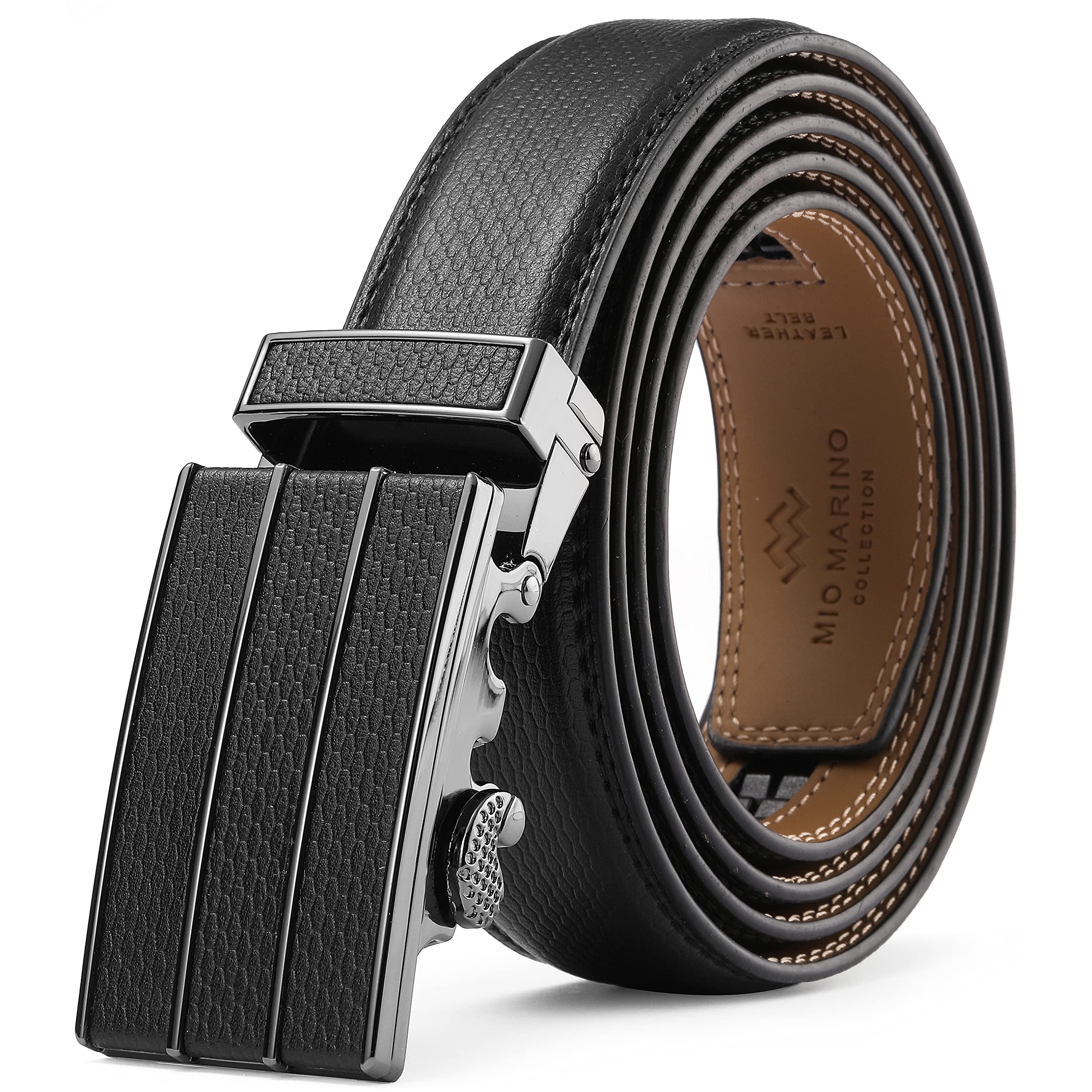 Ceinture habillée Marino Avenue en cuir véritable avec boucle automatique, dans un coffret cadeau élégant, pour homme