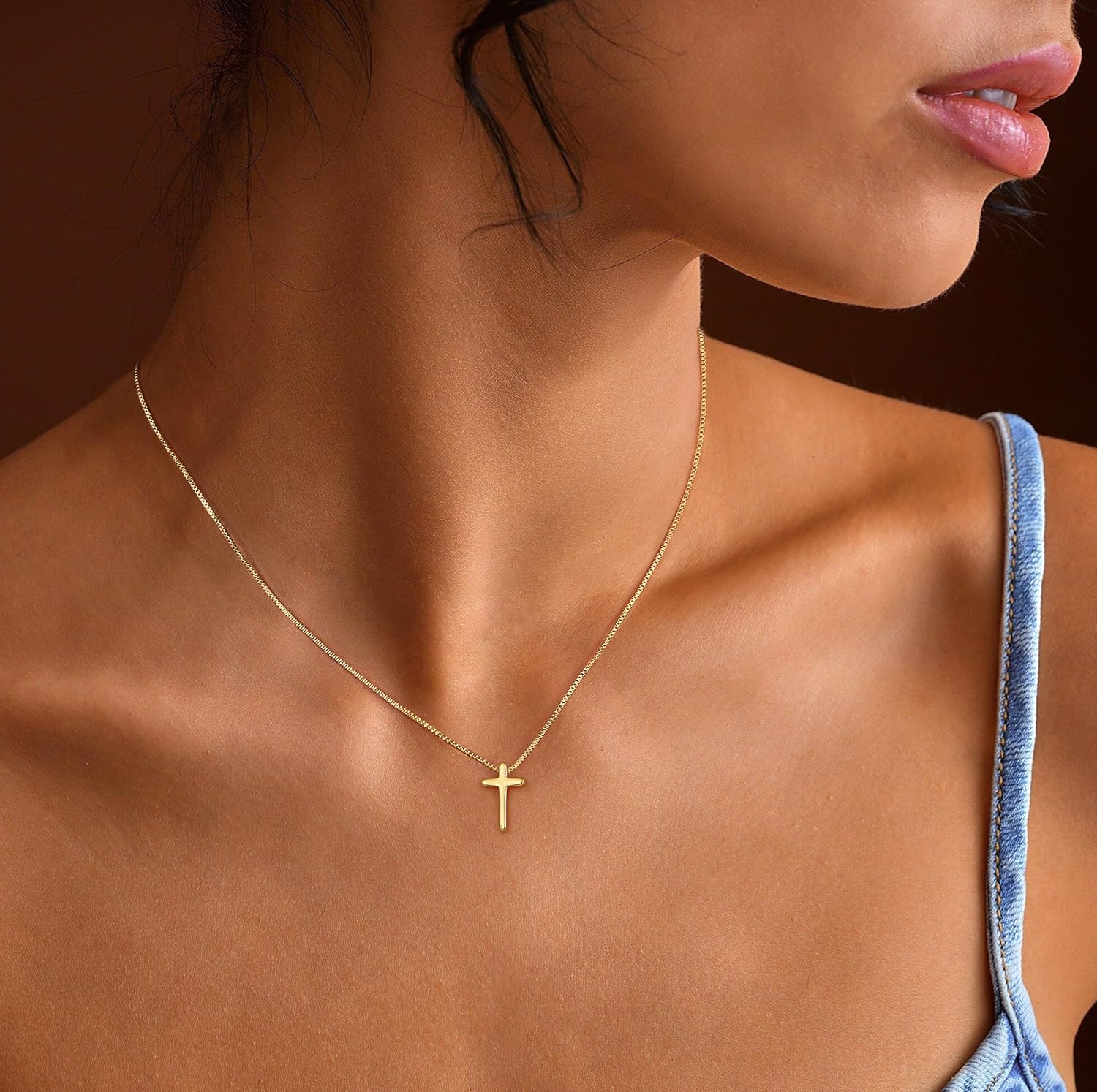 Cross Necklace for Women Non Tarnish - Dainty 14K Gold/Silver Plated Cross Infinity Pendant Charm Necklaces Simple Religious Jewelry - Image 4