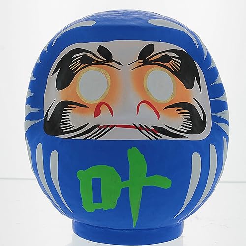 Miniatura 3 de Muñeca Daruma, fabricada en Japón, éxito y rendimiento (azul, mediano de 4.7 pulgadas)