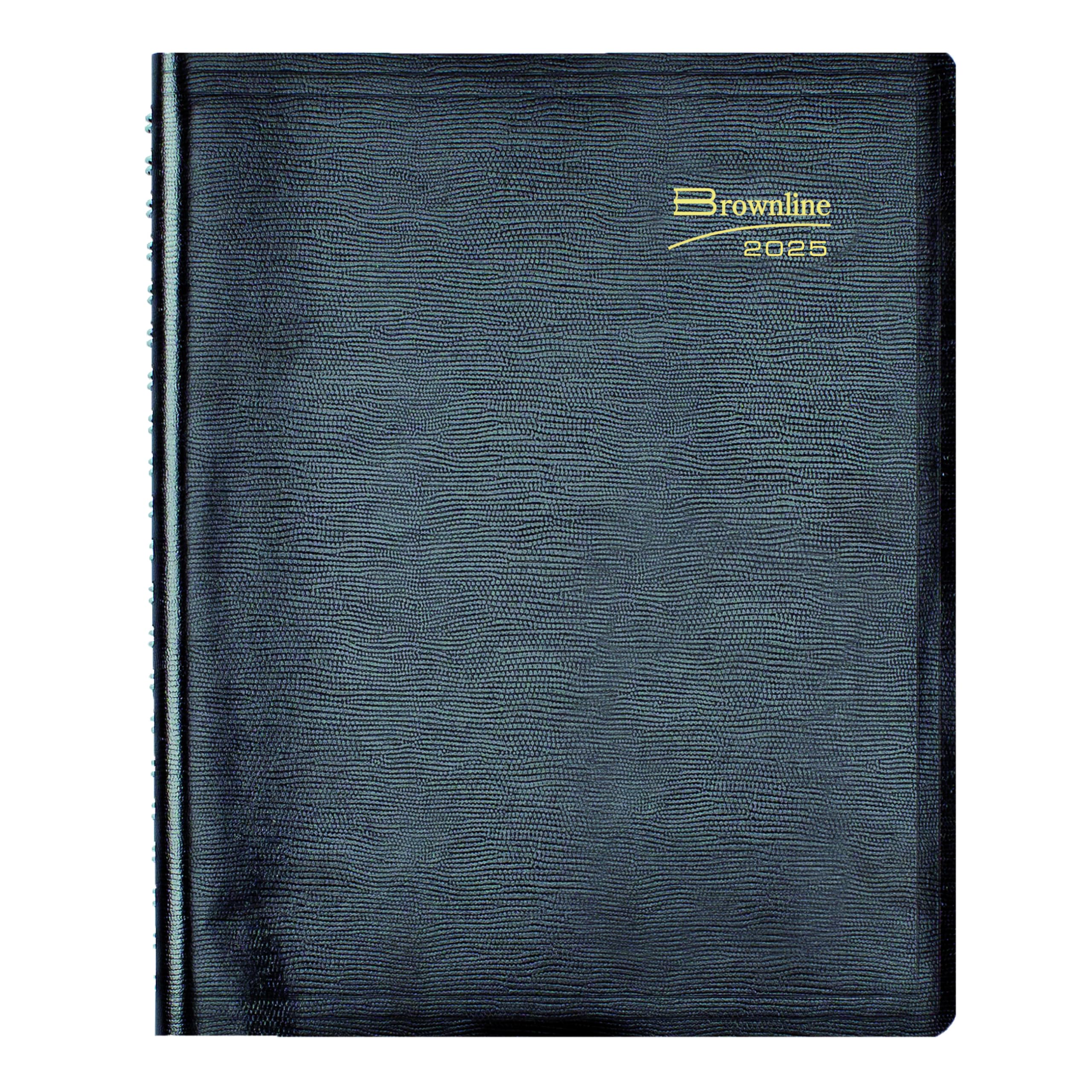 Brownline Agenda giornaliera essenziale 2025, agenda da 12 mesi, da gennaio a dicembre, rilegatura a doppio filo, 28 x 21,5 cm, nero (CB965.BLK-25)