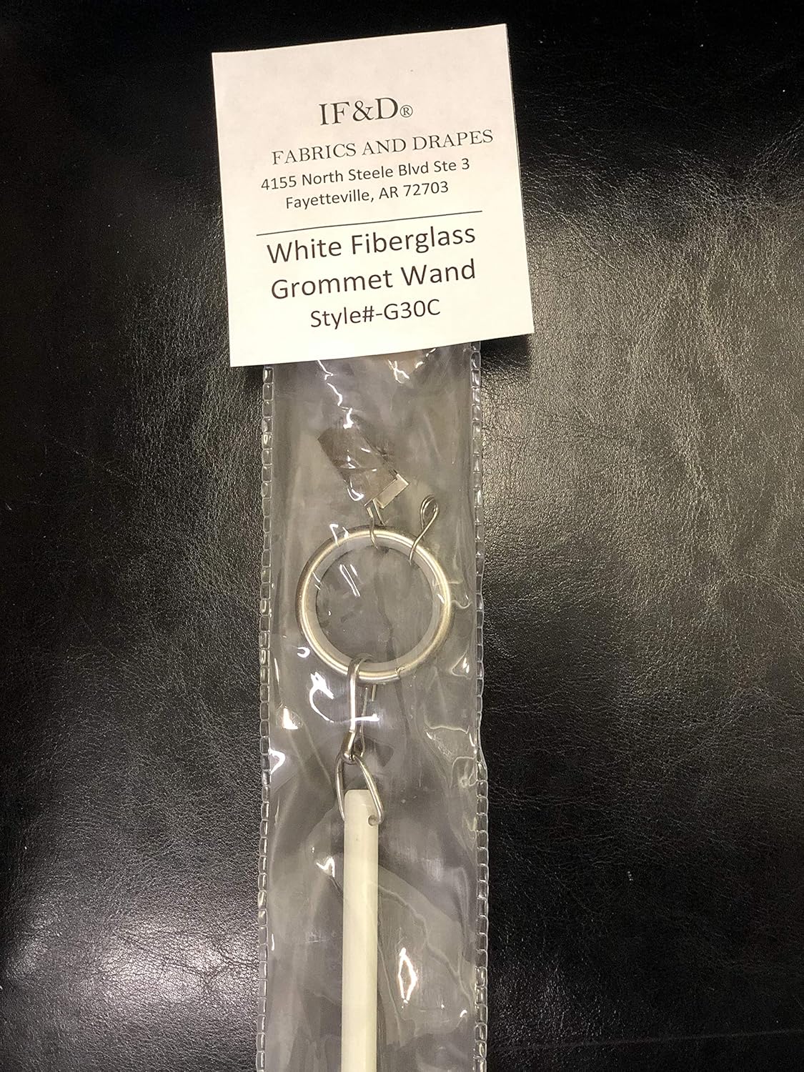 Fabrics and Drapes - 36 Inch - 2 Pack- Home Fashions White Fiberglass Universal Grommet Drapery Rod Wands - with Your Choice of Ring Finish Pewter- Style #G30B
