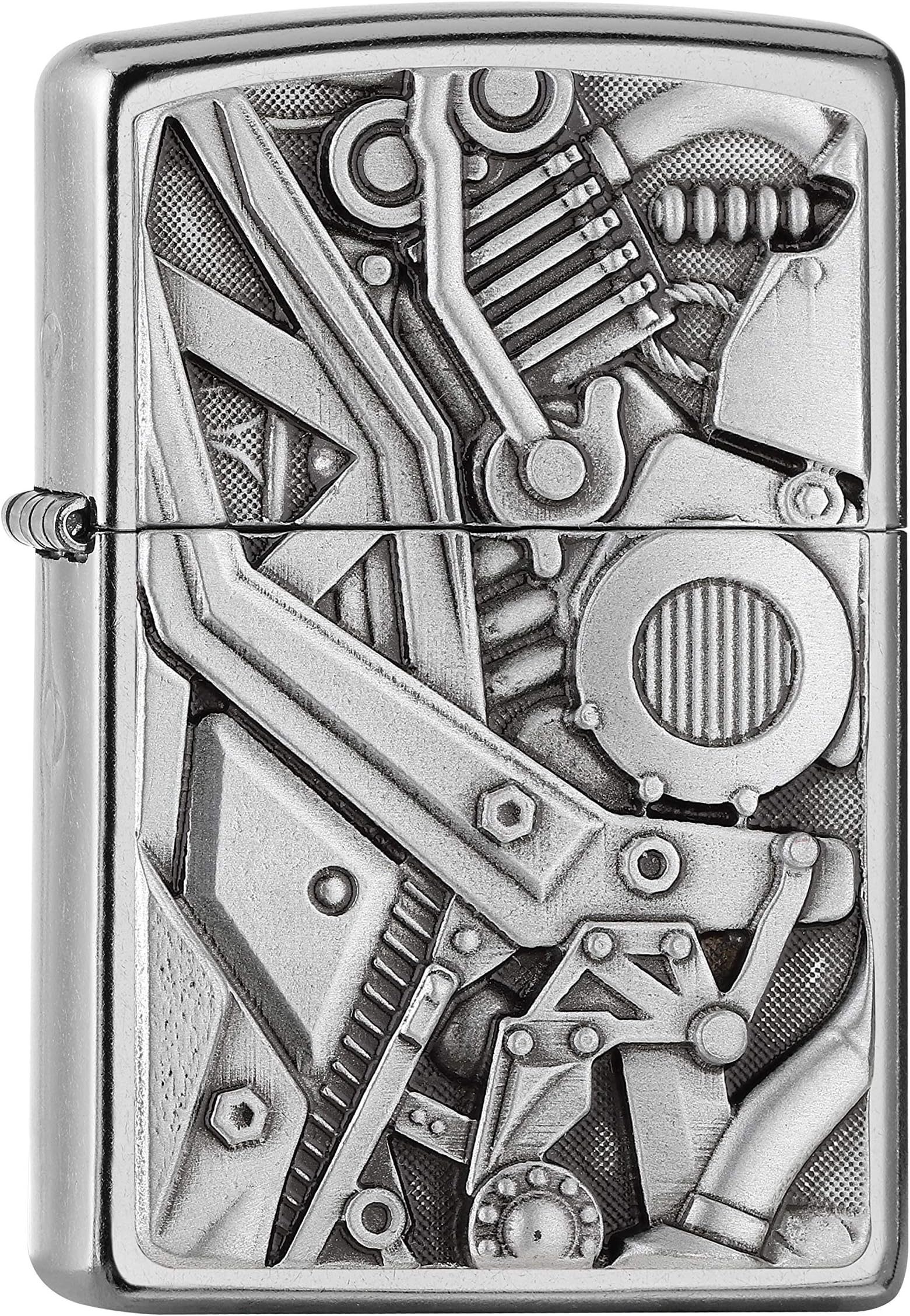 Zippo Sturmfeuerzeug Samurai Design - Windfestes Feuerzeug In Brushed Chrome Optik