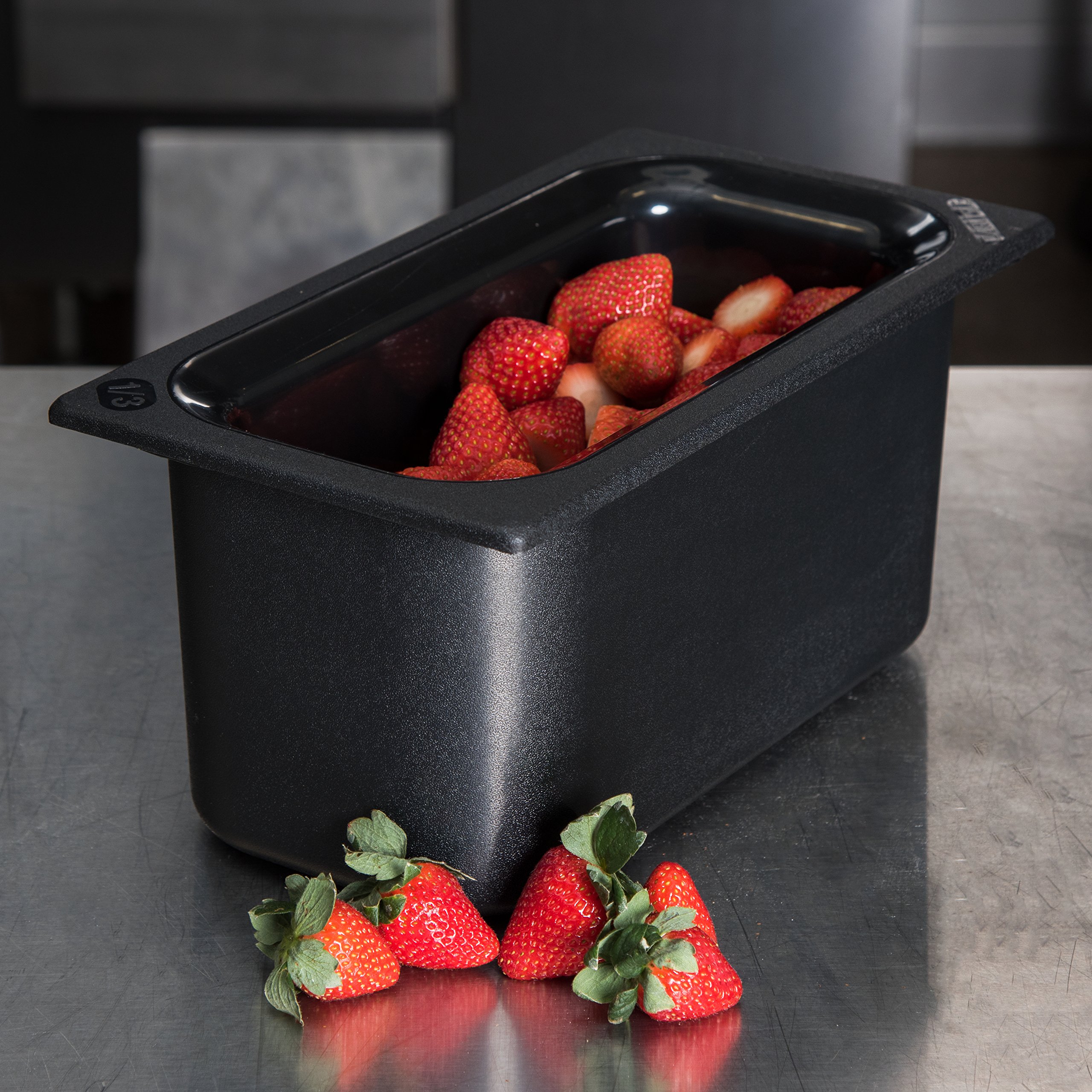 Carlisle CM110203 Coldmaster - Sartén para alimentos (plástico, tamaño 1/3), color negro