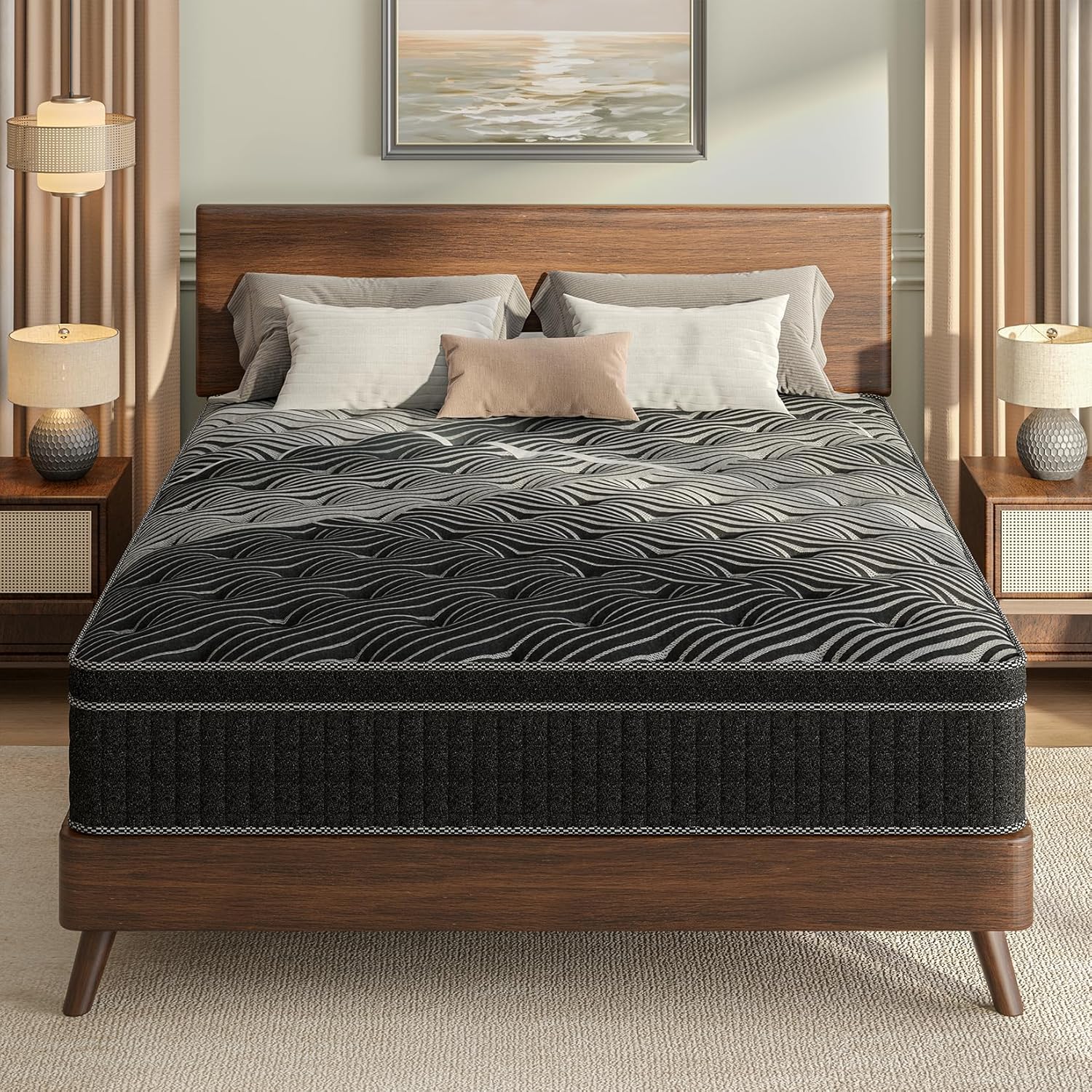 wowttrelax King Mattress 12 Inch Hybrid Mattress: Medium Firm Memory Foam Mattress in a Box with 2026 Upgraded Individual Pocket Springs, Pressure Relief, Edge Support, Motion Isolation