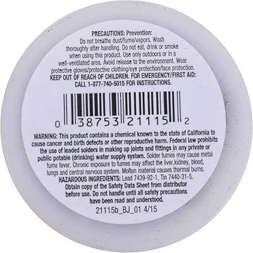 Miniatura 2 de Oatey 21115 Soldadura de núcleo ácido con plomo, 1 libra, gris