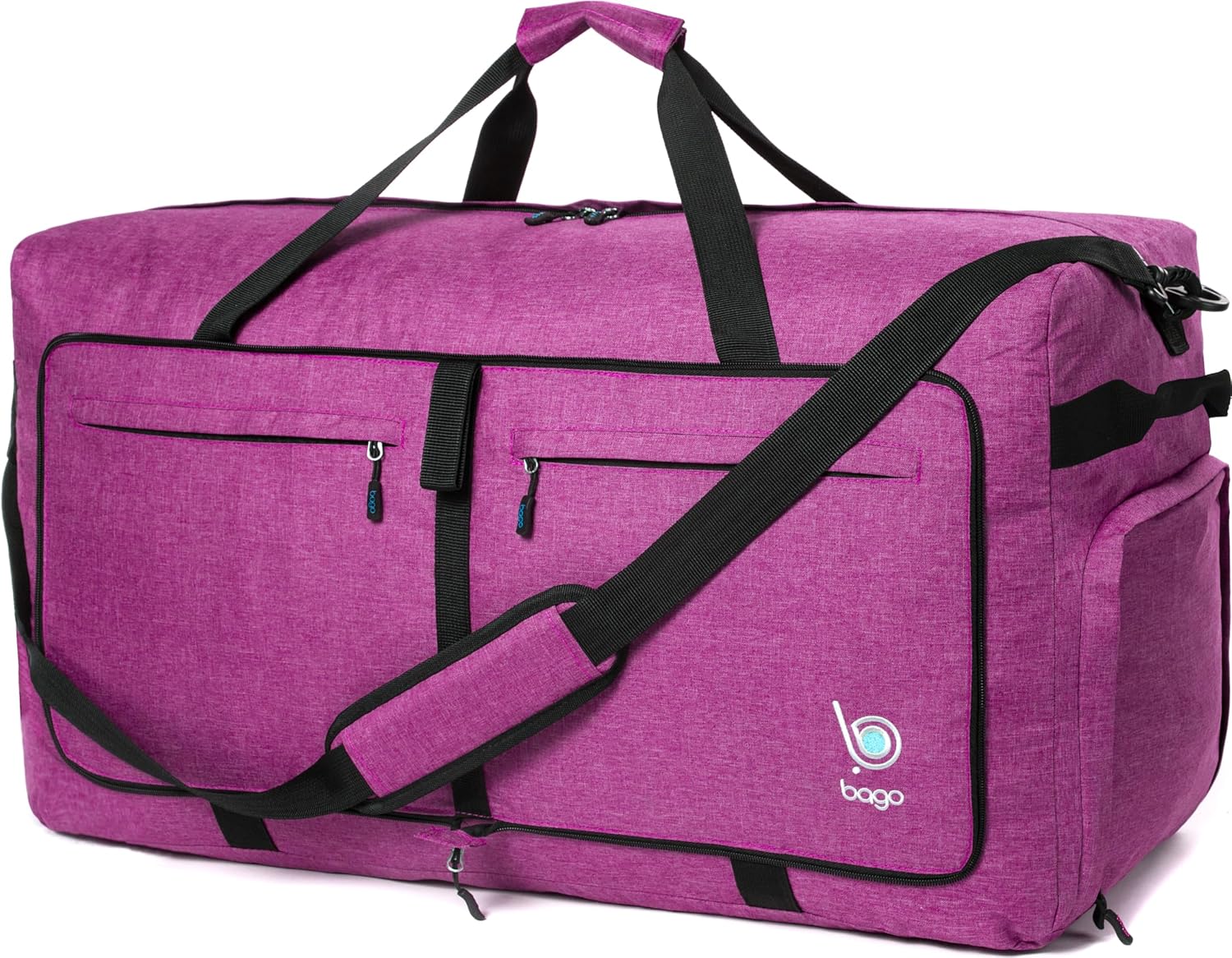 bago Holdall Bags for Men & Women – 100L Spaciously Large Holdall Bag with Shoe Compartment – Travel The World in Style & Convenience – Durable, Lightweight & Foldable Duffle Bag (SnowPurple)