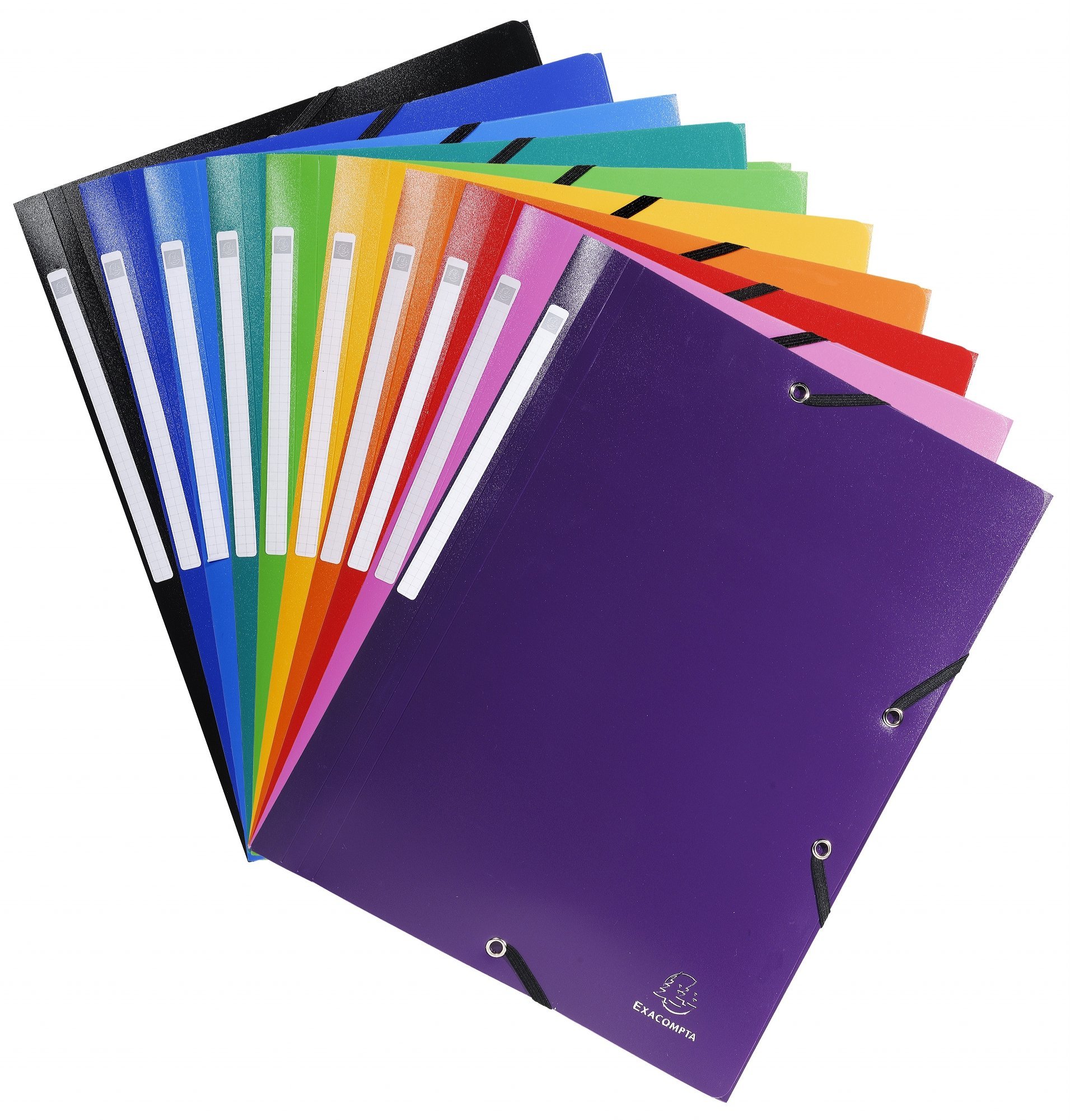 Exacompta 55800E - Pack de 25 carpetas con goma, multicolor