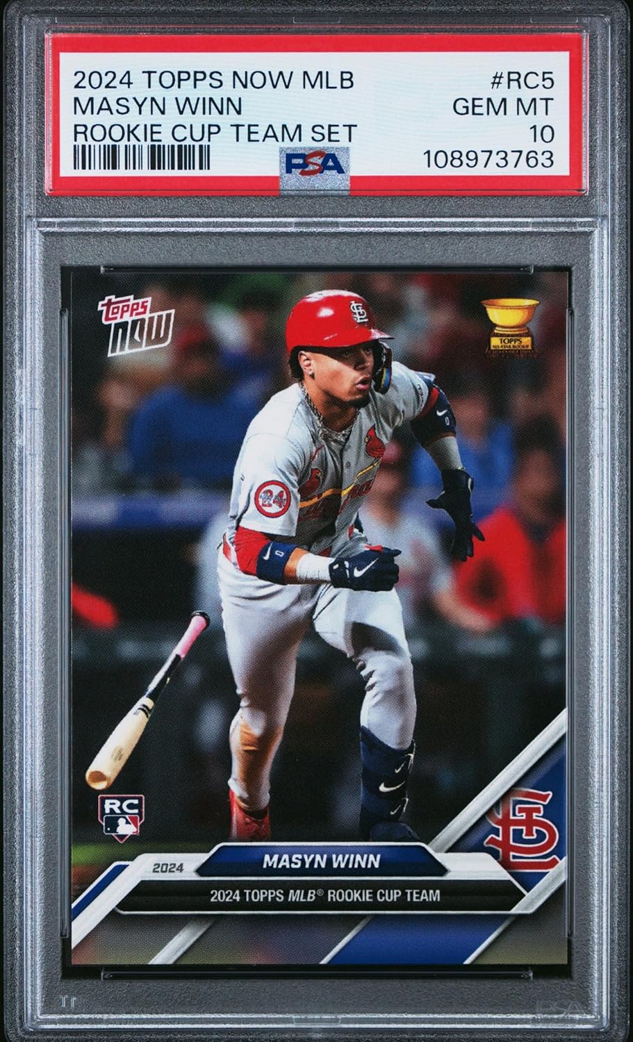 Graded 2024 Topps Now Masyn Winn #RC5 Rookie Cup Team Set Rookie RC Baseball Card PSA 10 Gem Mint