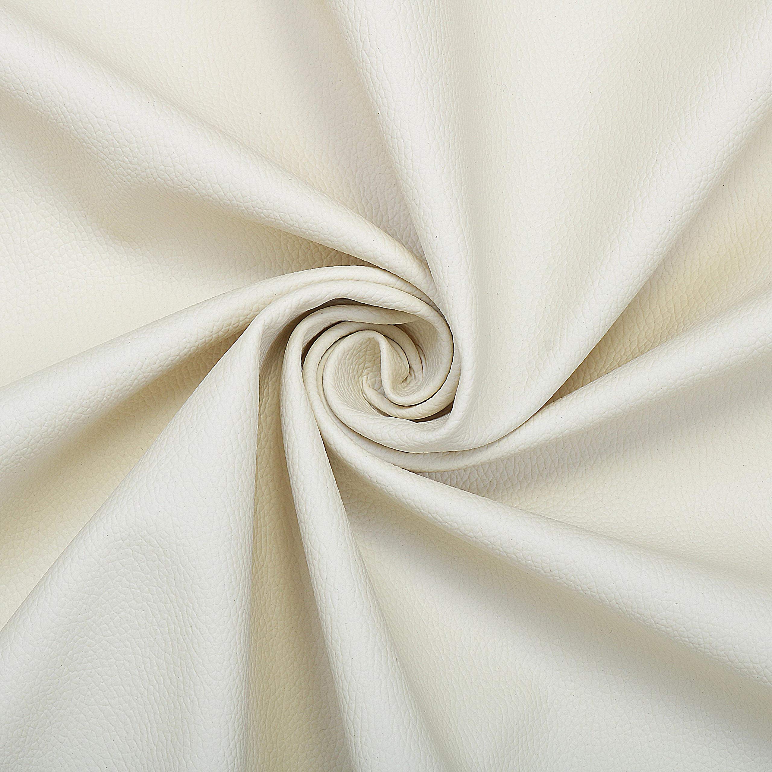 SOF Fabrics Upholstery Rexine Fabric/Artificial Leather Sheet - 140 cms Width - PU Mix, Matte Finish - 1 Meter Multiple Light Cream