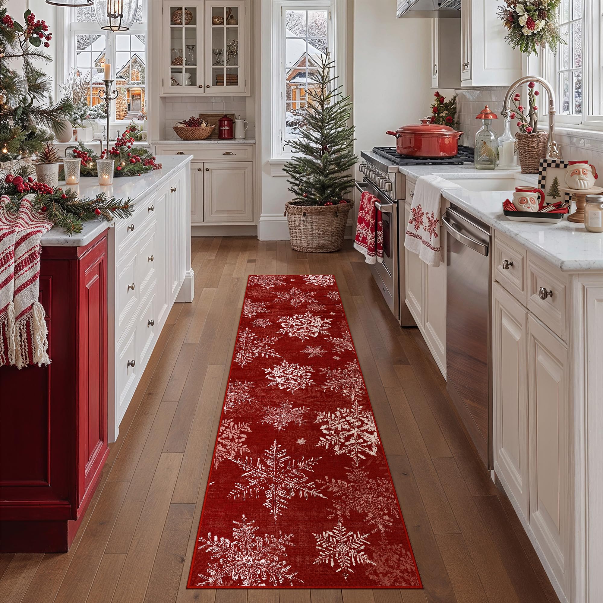 Christmas Area Rug - Red & Festive -13