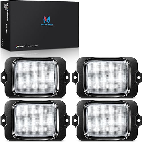 Miniatura 10 de MICTUNING C3 - Luces de roca LED extensibles RGBW con control inalámbrico, 12 cápsulas, luces subterráneas multicolor con aplicación Bluetooth y